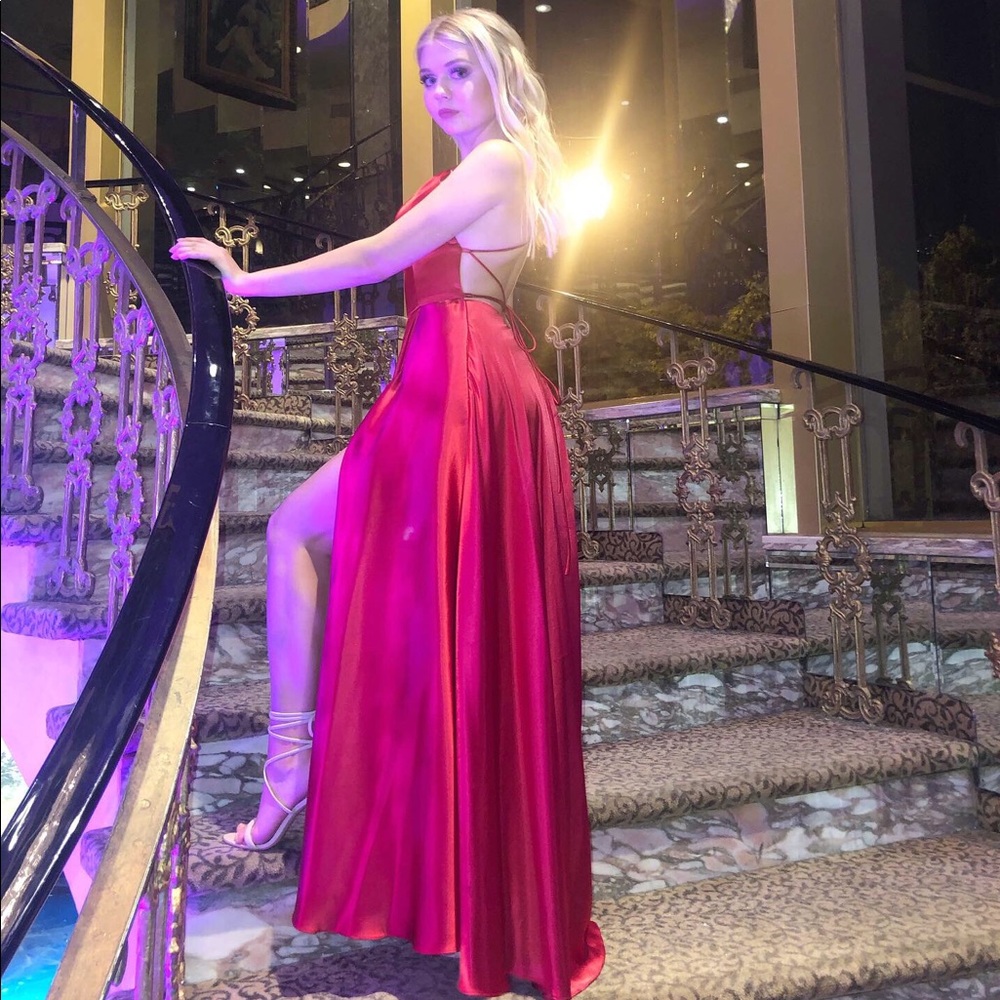 Red Satin Prom Dress ❤️‍🔥